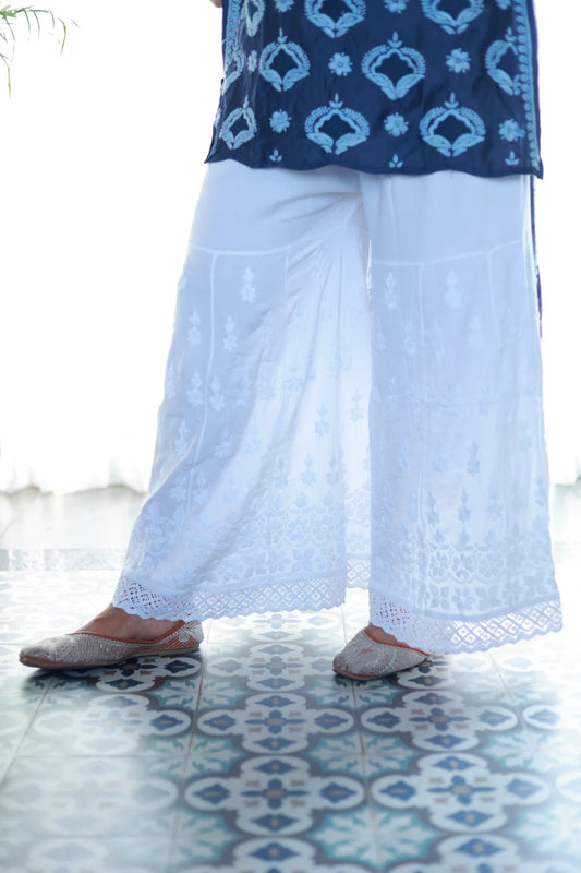 Rayon Cotton Sharara With Lace