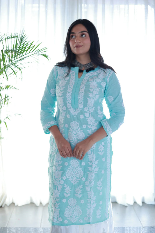 Sana Sea Blue Linen Slub Cotton