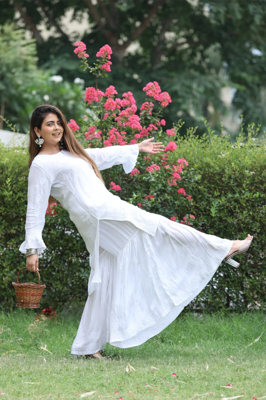 Eliza White Modal Satin Co-Ord Set