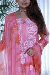 Amaira Gajari Tie Dye Suit Set With Dupatta