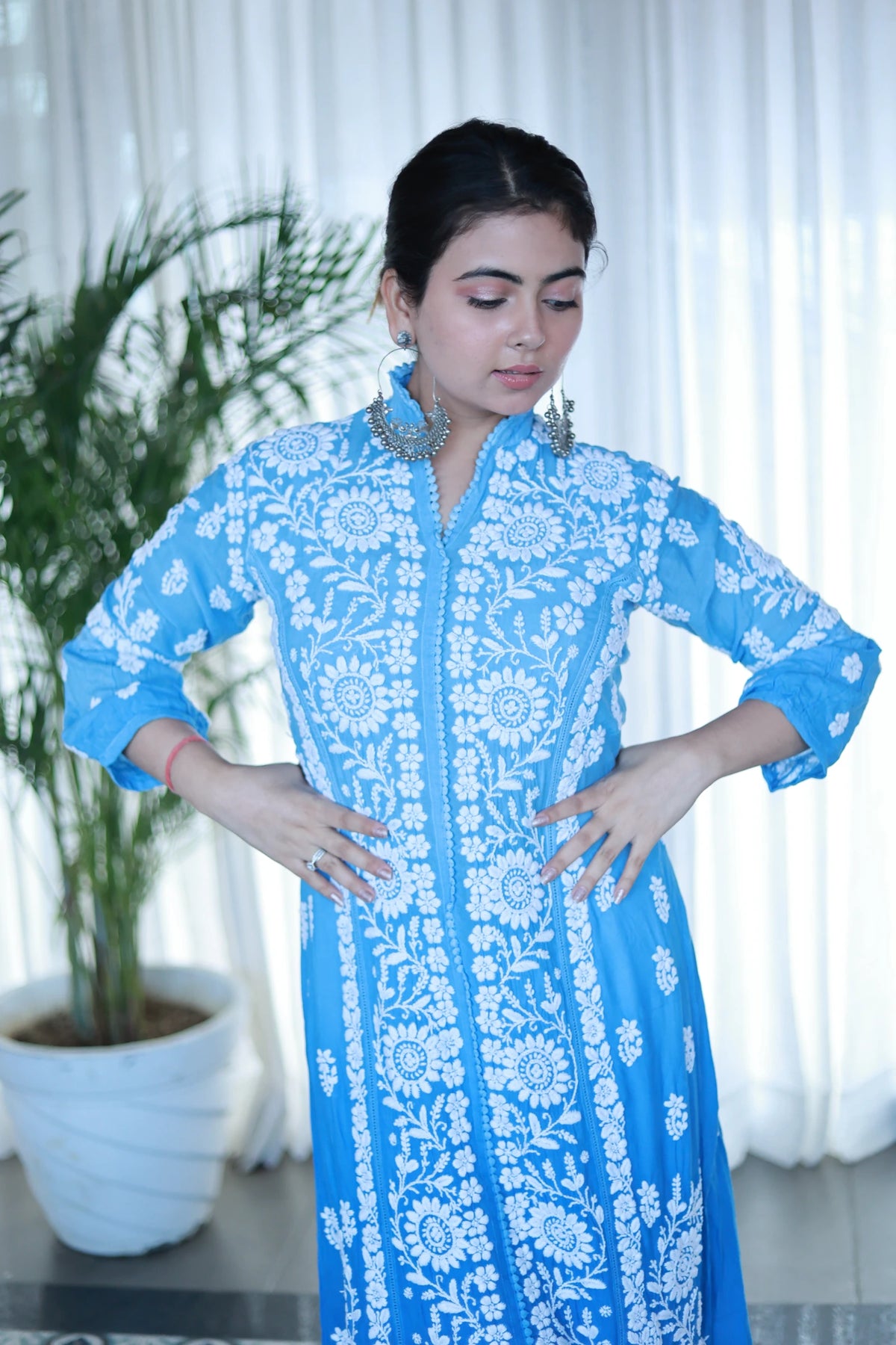 Heer Persian Blue Ombre Muslin Kurti