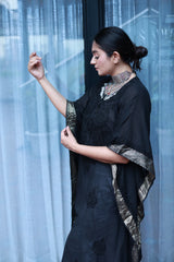 Hanya Black Mul Cotton Kaftan