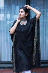 Hanya Black Mul Cotton Kaftan