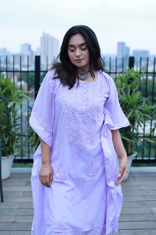 Hanya Lavender Mul Cotton Kaftan