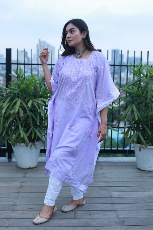 Hanya Lavender Mul Cotton Kaftan