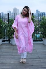 Hanya Baby Pink Mul Cotton Kaftan