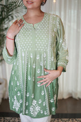 Ezzah Green Ombre Muslin Short Top