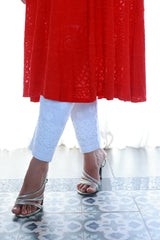 Hoor Cherry Red Viscose Anarkali