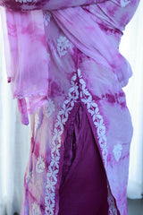 Amaira Violet Tie Dye Suit Set With Dupatta