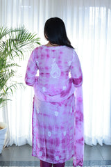 Amaira Violet Tie Dye Suit Set With Dupatta