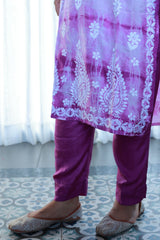 Amaira Violet Tie Dye Suit Set With Dupatta