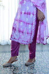 Amaira Violet Tie Dye Suit Set With Dupatta