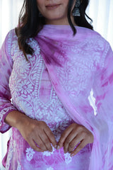 Amaira Violet Tie Dye Suit Set With Dupatta