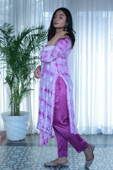 Amaira Violet Tie Dye Suit Set With Dupatta