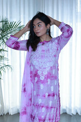 Amaira Violet Tie Dye Suit Set With Dupatta