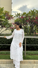 Rukhsar White Kota Doriya Co-ord Set with Lining