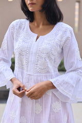 Mahnoor Peplum White Linen Cotton Short Top