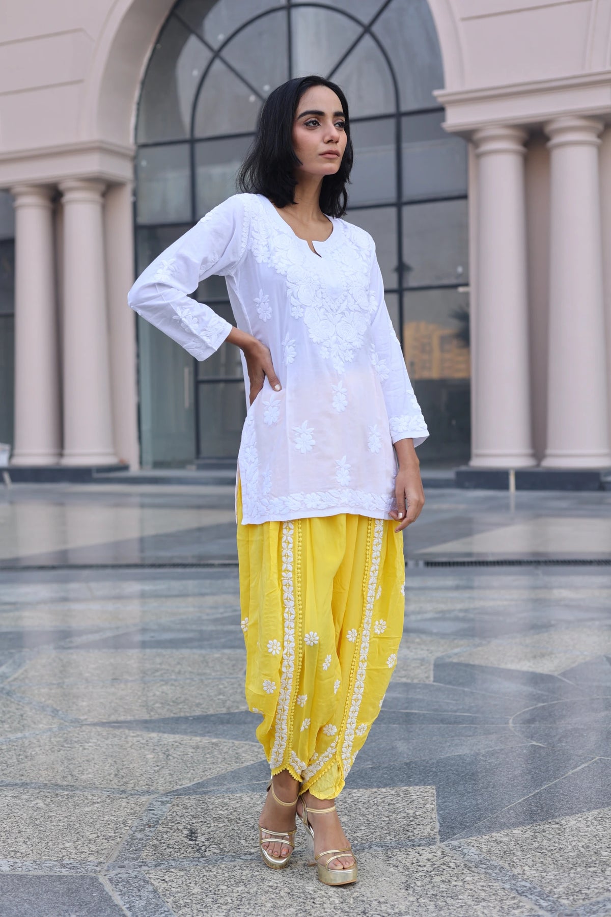 Saira White Modal Cotton Short Top