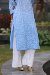 Heba Ombre Blue Mul Cotton Kurti