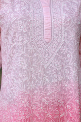 Heba Ombre Pink Mul Cotton Kurti