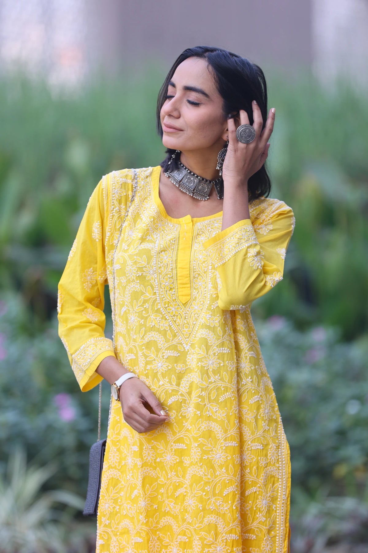 Heba Ombre Yellow Mul Cotton Kurti