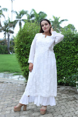 Pure White Muslin Kurti