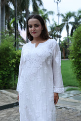 Pure White Muslin Kurti