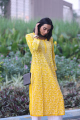 Heba Ombre Yellow Mul Cotton Kurti