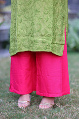 Inaya Leaf Green Mul Cotton Kurti