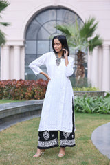 Tasnim Pure White Muslin Kurti