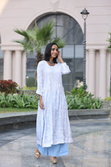 Firdaus White Modal Satin Kurti