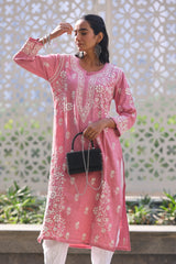 Anabia Pink Fancy Cotton Kurti