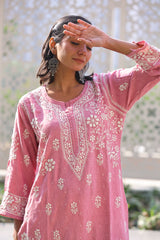 Anabia Pink Fancy Cotton Kurti