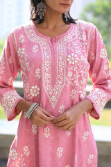 Anabia Pink Fancy Cotton Kurti