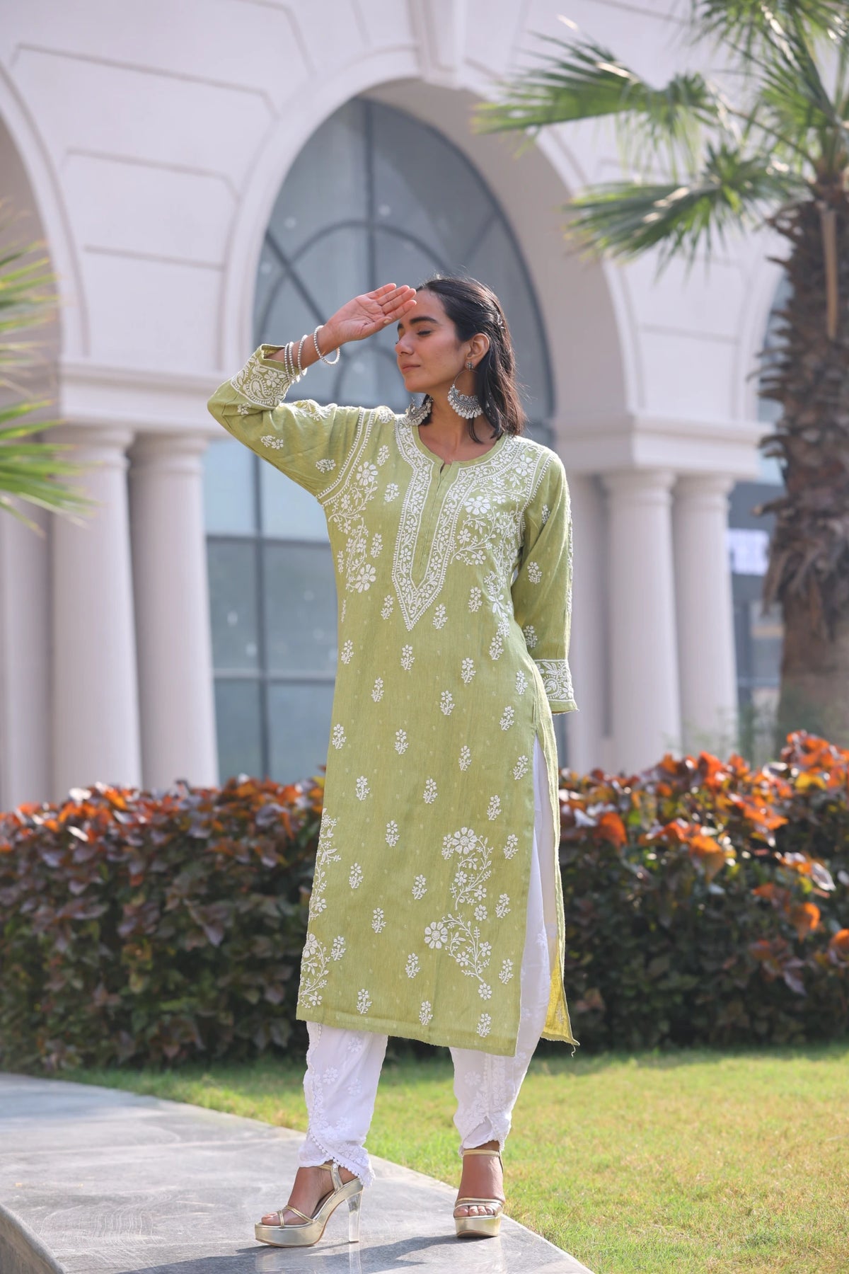 Anabia Green Fancy Cotton Kurti