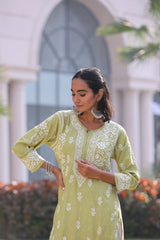 Anabia Green Fancy Cotton Kurti