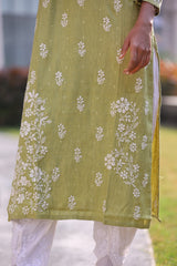 Anabia Green Fancy Cotton Kurti