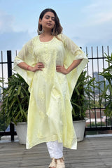 Hanya Yellow Mul Cotton Kaftan