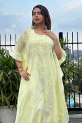 Hanya Yellow Mul Cotton Kaftan